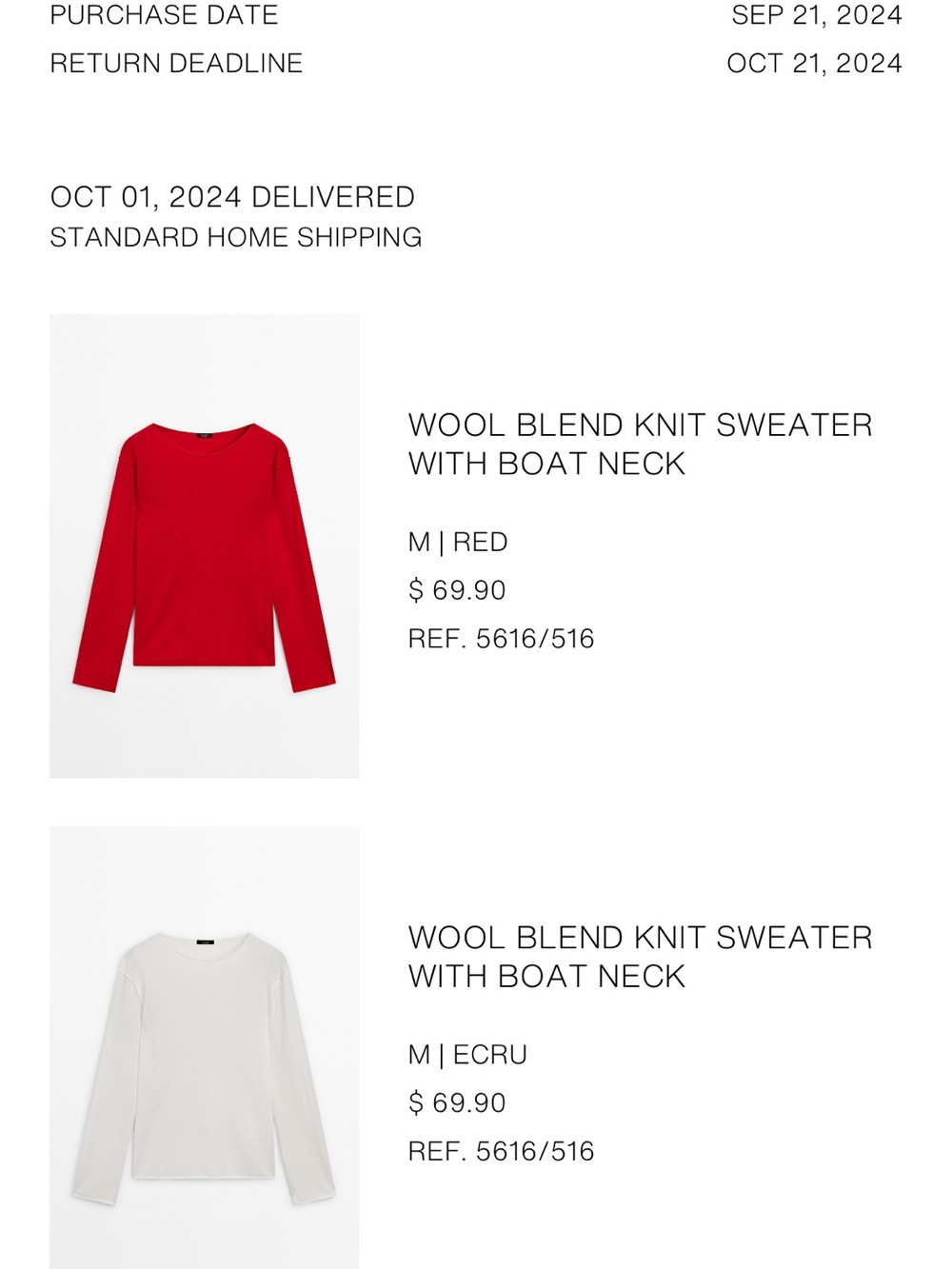 Massimo Dutti Wool tops red and ivory. Long sleeve - Picture 7 of 7